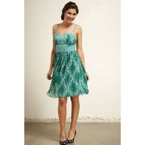 Plenty Frock Blue Polka Dot Lace Fit & Flare Cocktail Dress- Med